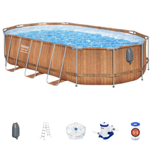 Image Bestway Бассейн Power Steel Oval 610х366х122 см, 20241 Л, метал каркас