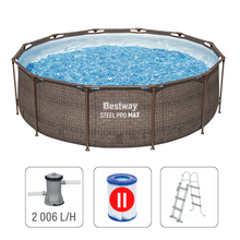 Image Bestway Бассейн STEEL PRO MAX Round Rotang 366×100 см, 9150Л, металлический каркас