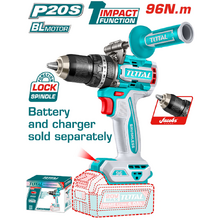 Image Дрель-шуруповерт ударная без аккумулятора 20.0В Brushless Total TIDLI209685
