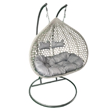 Image Двухместное подвесное кресло-кокон DSN-012, серый, большая серая подушка