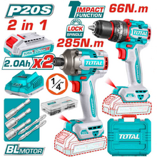 Image Набор аккумуляторных инструментов TOTAL TCKLI20277