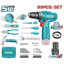 Image Набор ручного инструмента шуруповерт 12.0В 1.5Aч 89шт. THKTHP10892