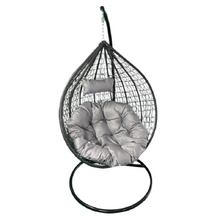 Image Подвесное кресло-кокон DSN-2, черный, большая серая подушка