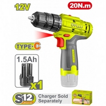 Image Шуруповерт акумуляторный ударный Li-Ion 12В/1*1.5Ач DYLLU DTCDS520