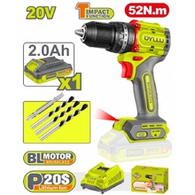 Шуруповёрт аккумуляторный 20V/1*2.0Ah DYLLU DTCDP5282 Image Шуруповёрт аккумуляторный 20V/1*2.0Ah DYLLU DTCDP5282